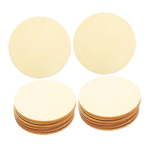 Sewroro 100 Stück Runde Holzscheiben Glatt Dreilagig Blanko Holzscheiben für DIY Basteln Gravieren Malen Kunstprojekte Türanhänger Hochwertige Holzrundlinge für Kreative Dekoration von Sewroro