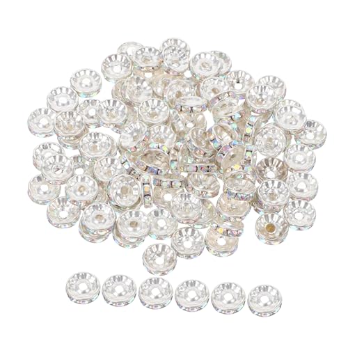 Sewroro 100 Stück Strass Abstandshalterperlen für Schmuckherstellung Glänzende Glitzerwellen Perlen für Armbänder und DIY Zubehör Sewroro 100 Stück Strass Abstandshalterperlen für Schmuckherstellung Glänzende Glitzerwellen Perlen für Armbänder und DIY Zubehör von Sewroro