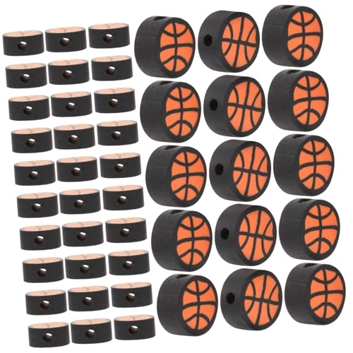 Sewroro 100 Stück Teiliges Basketball Spacer Perlen aus Polymer Clay Langlebige Verschleißfeste Schmuckperlen für DIY Armbänder Halsketten Glatte Oberfläche Vielseitig Einsetzbar für von Sewroro