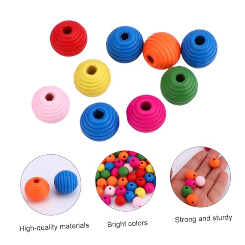 Sewroro 100 Stück Teiliges Buntes Natürliche Lose Spacer perlen aus Holz für DIY Schmuck Armbänder und Girlanden Geeignet für Bastelprojekte von Sewroro