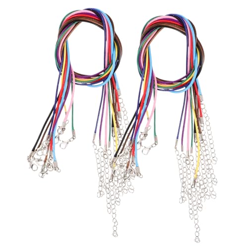 Sewroro 100 Stück Teiliges Gewachstes Lederband Verschluss Farbige Schmuckbänder für Halsketten und Armbänder Vielseitige DIY kettenbänder für Damen und Herren Sichere Praktische Sewroro 100 Stück Teiliges Gewachstes Lederband Verschluss Farbige Schmuckbänder für Halsketten und Armbänder Vielseitige DIY kettenbänder für Damen und Herren Sichere Praktische von Sewroro