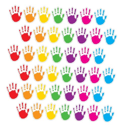 Sewroro 100 Stück Teiliges Handförmiger Papierausschnitte Farben Beschreibbar Vielseitig für Klassenzimmer Schwarze Bretter Diy Bastelprojekte Kindergarten und Heimdekoration von Sewroro