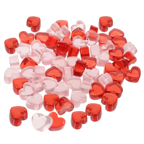 Sewroro 100 Stück Teiliges Herz Resin Schmucksteine Bunte Herzperlen Basteln DIY Dekoration für Hochzeit Tischkonfetti Vasenfüller Blumengestecke Zubehör von Sewroro