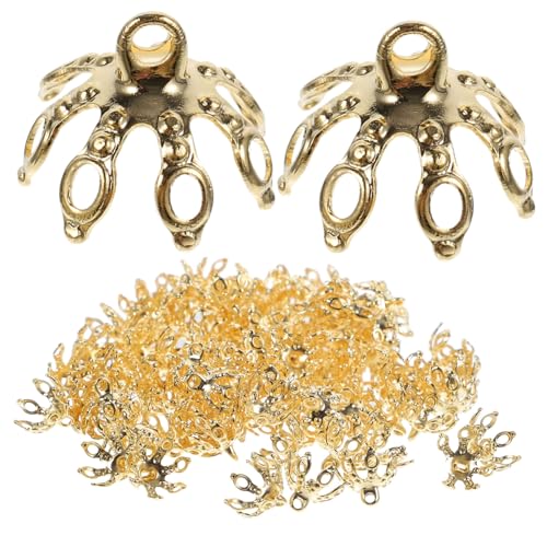Sewroro 100 Stück Teiliges Kupfer Perlenkappen Vintage DIY Schmuck Spacer Beads Caps für Armbänder Halsketten Haaraccessoires Bastelmaterialien für Frauen von Sewroro