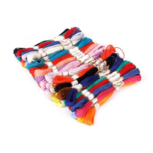 Sewroro 100 Stück Teiliges Stickgarn Baumwolle Kreuzstich Stickfäden Glänzend Langlebig Polyester cotton Mix für Stickerei und Handarbeiten Zufällige Farbe Zufällige Farbe von Sewroro