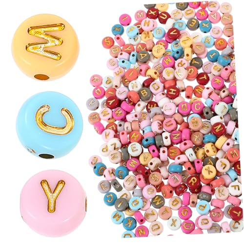 Sewroro 1000 Stück Teiliges Acryl Buchstabenperlen Leichte Langlebige DIY Perlen für Armbänder Halsketten Schmuckherstellung und Bastelprojekte Bunte Vielseitige Schmuckperlen zum von Sewroro