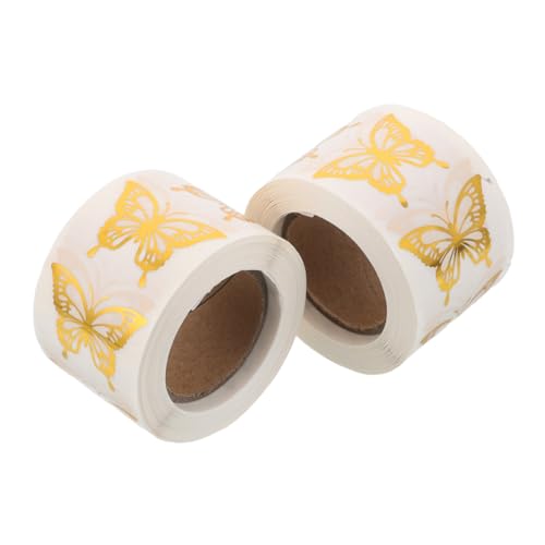 Sewroro 1000 Stück Teiliges Goldene Schmetterlings-aufkleber aus Metallic-folie Selbstklebende Umschlag-siegel für Geschenkverpackungen Einladungen Partydeko mit Elegantem von Sewroro