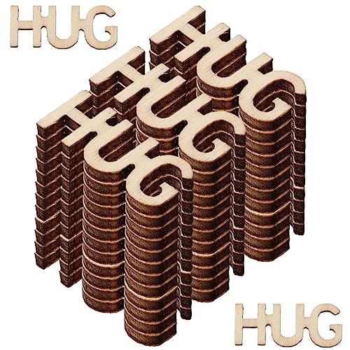 Sewroro 100Stücke Holz Umarmungsbuchstaben Dekorative DIY Holz Ausschnitte für Hochzeiten und Unlackierte Buchstaben für Kreative Bastelprojekte von Sewroro