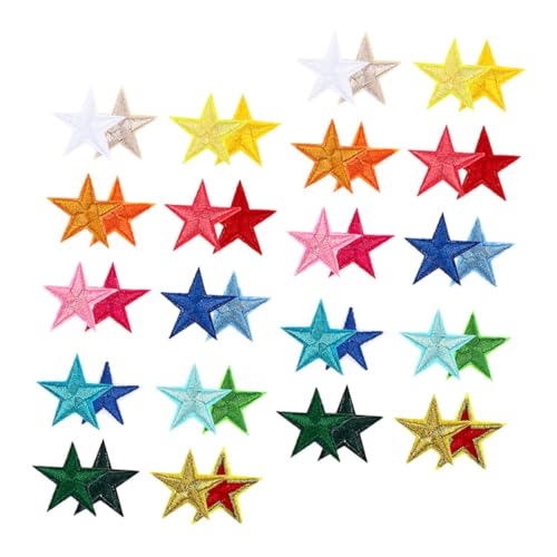 Sewroro 102 Stück Teiliges Bunter Sternaufnäher Aufbügelbare Stoffapplikationen für Kleidung Hüte Taschen Diy Projekte Detaillierte Polyester Stickerei Vielseitige Dekoration von Sewroro