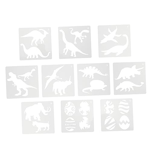 Sewroro 10Stücke Dinosaurier Schablonen Wiederverwendbare Malvorlagen für DIY Wand und Stoffdekoration Basteln mit Sicherem Material Sewroro 10Stücke Dinosaurier Schablonen Wiederverwendbare Malvorlagen für DIY Wand und Stoffdekoration Basteln mit Sicherem Material von Sewroro