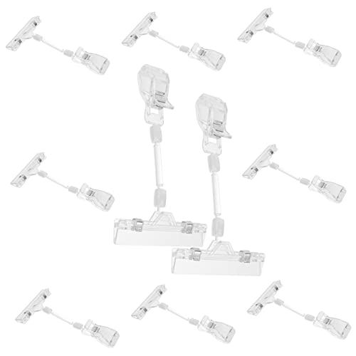 Sewroro 10Stücke Klare Zeichenclips Multifunktionale Preisschildhalter aus Robustem Material für Supermärkte Einzelhandelsgeschäfte und Werbeanzeigen von Sewroro
