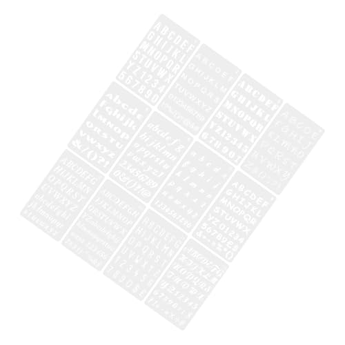 Sewroro 12 Blatt Große Buchstaben und Zahlen Schablonen für Airbrush Teiliges für Wand und Möbelmalerei für DIY Projekte und Kreative Handarbeit von Sewroro