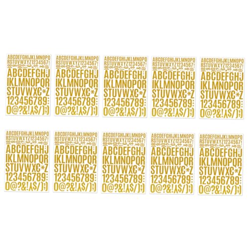 Sewroro 12 Blatt Teiliges Selbstklebendes Vinyl Alphabet und Zahlenaufkleber Wetterfeste Vielseitige Buchstaben Sticker für DIY Scrapbooking Beschilderung Büro Schule und Outdoor von Sewroro