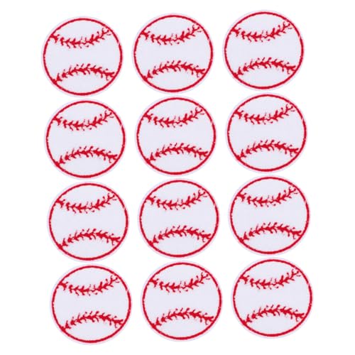 Sewroro 12 Stück Bestickte Baseballmützen Patches Vielseitige Applikationen für Kleidung Taschen Hüte und Jacken Dekorative Stoffetiketten mit Feiner Stickerei und Langlebiger von Sewroro