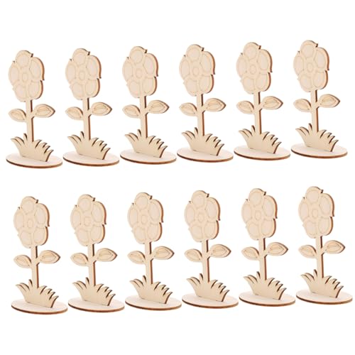 Sewroro 12 Stück Blumenornamente Hängende Wirbel Mit Blumenstiel Bastelblumen Dekoration Blumenausschnitte Zum Bemalen Ihrer Eigenen Bastelarbeiten Künstlerbedarf Holz von Sewroro