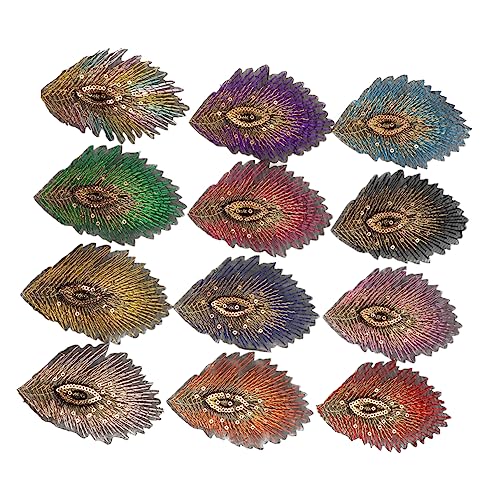 Sewroro 12 Stück DIY Kleidung Dekoration Stoff Patches Kleidung Verzierungen Stickmaschine Polsterfaden Buchstaben nähen Tie-Dye-Kit Mini aufkleber Loch füllender Flicken Kleideraufnäher von Sewroro
