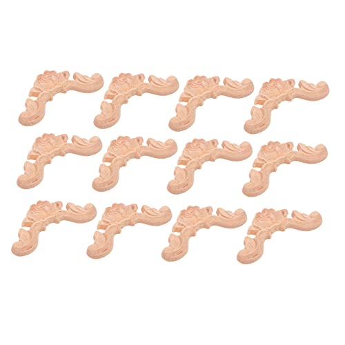 Sewroro 12 Stück Holz Geschnitzte Appliken Möbel Applique Chic Eckenschutz für Türen Schränke und Fenster Europäischer Stil D von Sewroro