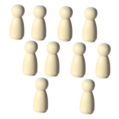 Sewroro 12 Stück Teiliges DIY Holzpuppen Handbemalbare Mini Holzfiguren Leichte Dekorative Figuren für Puppenhäuser Kreative Bastelobjekte für Kunsthandwerk von Sewroro