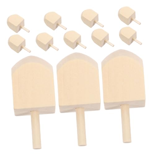 Sewroro 12 Stück Teiliges Hanukkah Dreidel Holzspinningtops zum Bemalen Unlackierte DIY Chanukka Kreisel für Traditionelle Holzspielzeuge für Festliche Familienaktivitäten und Kreative von Sewroro