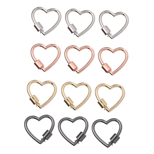 Sewroro 12 Stück Teiliges Herzförmiger Schlüsselringe aus Langlebigem Legierungs Material Stabile DIY Schlüsselanhänger Ringe für Schmuck Taschen und Zubehör in Gold Weiß Roségold Schwarz Sewroro 12 Stück Teiliges Herzförmiger Schlüsselringe aus Langlebigem Legierungs Material Stabile DIY Schlüsselanhänger Ringe für Schmuck Taschen und Zubehör in Gold Weiß Roségold Schwarz von Sewroro