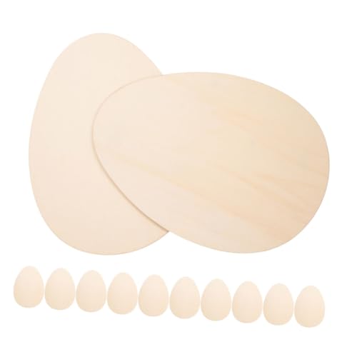 Sewroro 12 Stück Teiliges Holz Ostereier zum Bemalen Diy Osterdekoration Naturbelassenem Holz Eiförmige Holzscheiben für Kreative Frühlingsdeko und Familienbastelprojekte von Sewroro