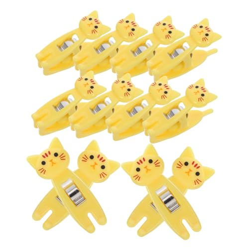 Sewroro 12 Stück Teiliges Katzenförmige Büroklammern Niedliche Papierclips für Notizen Lebensmittelverpackung und Büroorganisation Multifunktionale Deko Clips für Snacks von Sewroro