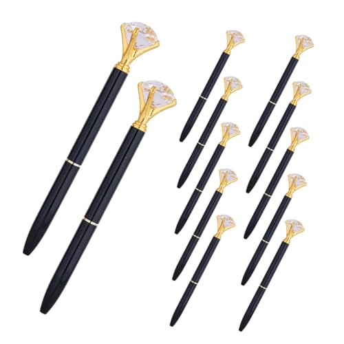 Sewroro 12 Stück Teiliges Metall Kugelschreiber mit Schwarzer Tinte Strassbesetzte Wiederziehbare Kugelschreiber für Hochzeiten Brautduschen Elegante Schreibstifte für Damen Büro und von Sewroro