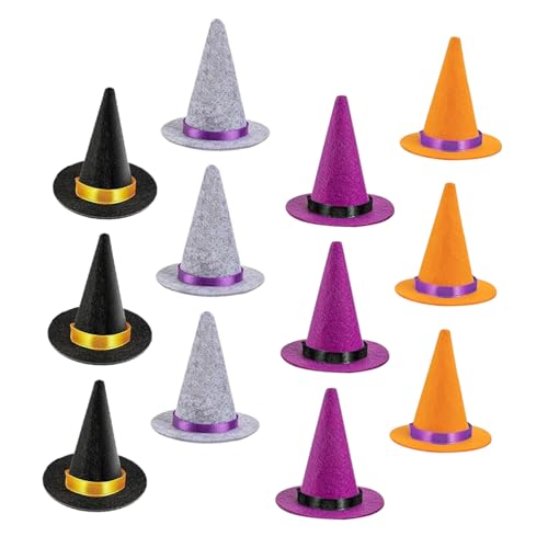 Sewroro 12 Stück Teiliges Mini Hexenhut Filz in Schwarz Lila und Orange Handgefertigte Miniatur-hüte für DIY Bastelprojekte Puppenzubehör Halloween-dekoration und Partyaccessoires Sewroro 12 Stück Teiliges Mini Hexenhut Filz in Schwarz Lila und Orange Handgefertigte Miniatur-hüte für DIY Bastelprojekte Puppenzubehör Halloween-dekoration und Partyaccessoires von Sewroro