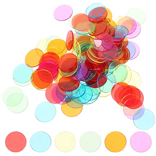 Sewroro 120 Stück 19 Mm Transparente Bingo-Zählchips Plastikzähler Für Spiele Verschiedenfarbige Markierungen Für Bingo-Spielpartys von Sewroro