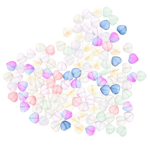 Sewroro 120 Stück Teiliges Herz form Perlen Bunte DIY Bastelperlen für Schmuckherstellung Spacer Perlen für Armbänder Halsketten und Anhänger Vielseitig Einsetzbar für Handwerksprojekte von Sewroro