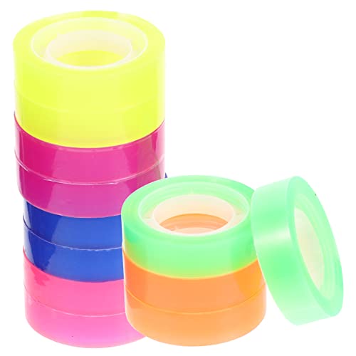 Sewroro 12Rollen Bunte Transparente Klebebänder Kreatives DIY Band für Geschenkverpackungen Scrapbooking und Handwerksprojekte Breit von Sewroro