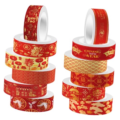 Sewroro 12Rollen Washi Tapes für DIY Projekte Schneidbare Transparente Klebebänder mit Chinesischem Neujahrsmotiv für Scrapbooking und Kreative Bastelarbeiten Sewroro 12Rollen Washi Tapes für DIY Projekte Schneidbare Transparente Klebebänder mit Chinesischem Neujahrsmotiv für Scrapbooking und Kreative Bastelarbeiten von Sewroro