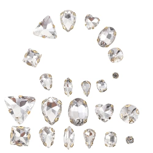 Sewroro 130 Stück Teiliges Strasssteine zum Aufnähen Glitzernde Diy Rhinestones für Kleidung Accessoires und Dekoration für Hochzeiten Kleider und Bastelprojekte von Sewroro