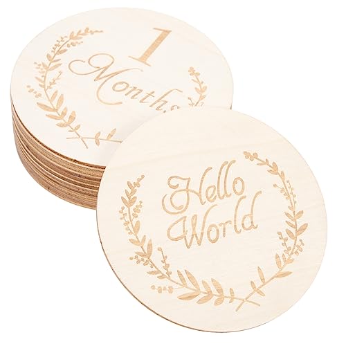 Sewroro 13Stücke Teiliges Hölzerne Säuglings Monatskarten Naturholz Meilensteinkarten für Holzscheiben für Foto Shooting und DIY Projekte für Erinnerungen Sewroro 13Stücke Teiliges Hölzerne Säuglings Monatskarten Naturholz Meilensteinkarten für Holzscheiben für Foto Shooting und DIY Projekte für Erinnerungen von Sewroro