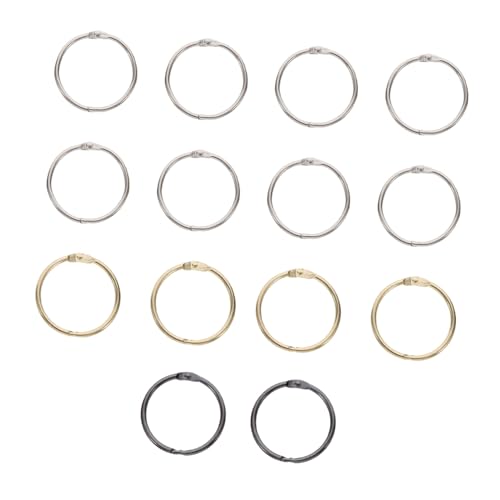Sewroro 14 Stück Teiliges Metallringe Runde Buchbinder Ringe in Gold Silber Schwarz Langlebige Ringordner Zubehör für Notizbücher Scrapbooks Dokumentenbindung Vielseitig Einsetzbar Sewroro 14 Stück Teiliges Metallringe Runde Buchbinder Ringe in Gold Silber Schwarz Langlebige Ringordner Zubehör für Notizbücher Scrapbooks Dokumentenbindung Vielseitig Einsetzbar von Sewroro