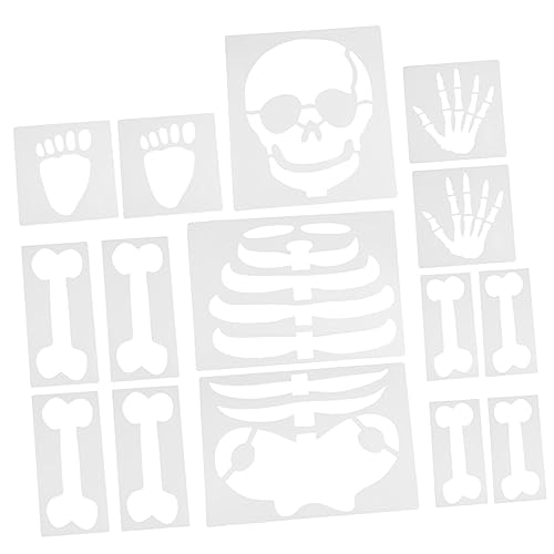 Sewroro 15 Blatt Halloween Skelett Schablonen Teiliges Malvorlagen für Wanddekoration und Halloween Feiern Fördert Zeichnerische Fähigkeiten und Handfertigkeiten von Sewroro
