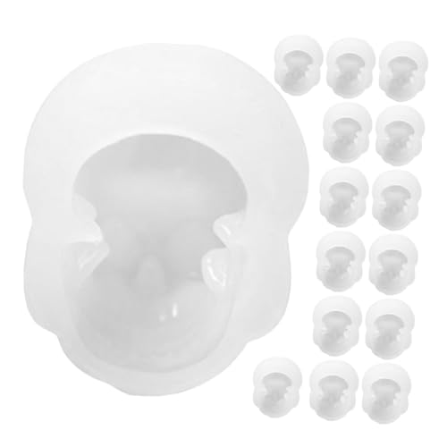 Sewroro 15 Stück Teiliges Skull Kopf Silikonform Flexible Epoxidharz Anhängerform für DIY Schmuckherstellung Langlebig Leicht Entfernbar für Halsketten und Kreative Halloween von Sewroro