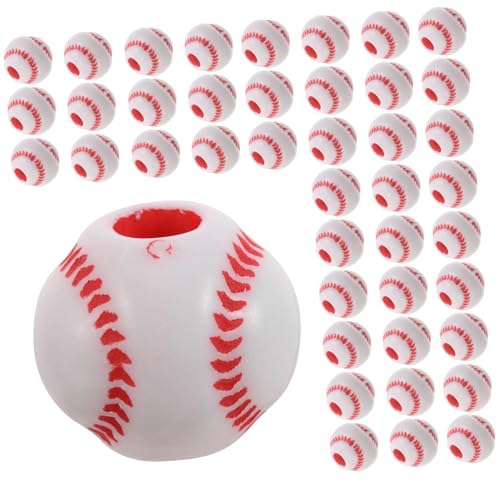 Sewroro 150 Stück Teiliges Acryl Baseball Perlen mit Vorgebohrten Löchern Leichte Sport Design Schmuckperlen für DIY Armbänder Halsketten Langlebige Farbbeständige Bastelaccessoires von Sewroro