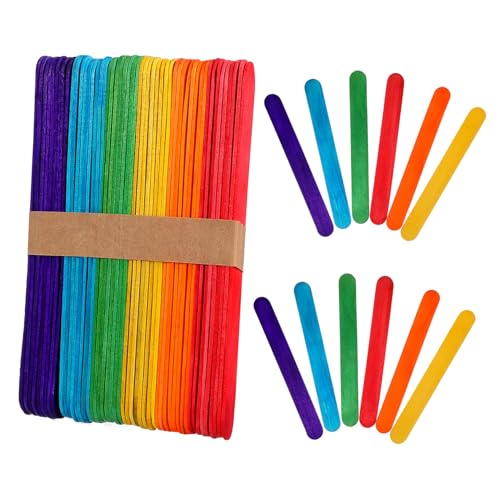 Sewroro 150Stücke Bunte Holz Bastelstäbe Farbige für DIY Handwerk für Gruppenaktivitäten Schulprojekte Geburtstagsfeiern und Kreativprojekte von Sewroro