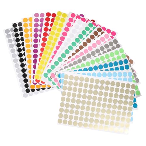 Sewroro 16 Blatt Runde Klebepunkte Aufkleber Selbstklebende Farbige Etiketten für Büro Schule Basteln Lagerung und Markierung Vielseitige Farbige Sticker Sewroro 16 Blatt Runde Klebepunkte Aufkleber Selbstklebende Farbige Etiketten für Büro Schule Basteln Lagerung und Markierung Vielseitige Farbige Sticker von Sewroro