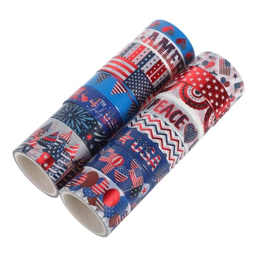 Sewroro 16 Rollen Of July Washi Tape Dekoratives Klebeband mit Patriotischen Sternen pro Rolle Robustes Washi Papier für Scrapbooking Journals und Festliche Bastelprojekte Sewroro 16 Rollen Of July Washi Tape Dekoratives Klebeband mit Patriotischen Sternen pro Rolle Robustes Washi Papier für Scrapbooking Journals und Festliche Bastelprojekte von Sewroro