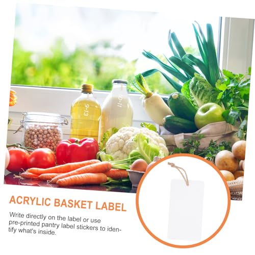 Sewroro 16 Stück Teiliges Acrylkorb etiketten mit Aufhängeschnur Transparente DIY Beschriftungsschilder für Küchenaufbewahrung Langlebig Leicht Beschreibbar Platzsparend und Vielseitig von Sewroro
