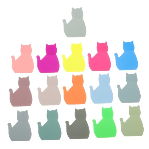 Sewroro 16 Stück Teiliges Kawaii Katzen Haftnotizen Wasserdichte Transparente Notizblätter für Schule und Zuhause Niedliche Bürobedarf für Katzenliebhaber Praktische Planer Seitenmarker von Sewroro