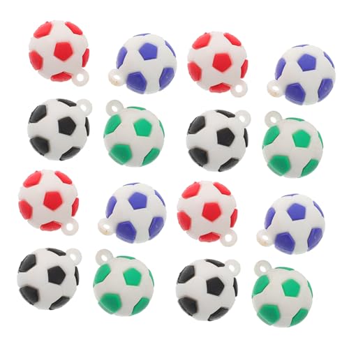 Sewroro 16 Stück Teiliges Mini Fußball Anhänger Robustem PVC Farblich Gemischt Rot Blau Schwarz Grün für Fußball Schmuck Sport Charms und Partydekorationen Sewroro 16 Stück Teiliges Mini Fußball Anhänger Robustem PVC Farblich Gemischt Rot Blau Schwarz Grün für Fußball Schmuck Sport Charms und Partydekorationen von Sewroro