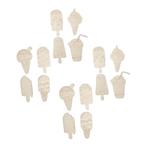 Sewroro 16 Stück Teiliges Unbemalten Holz Eiscreme Ausschnitten für Diy Kunsthandwerk Holzformen für Kreativität und Farberkennung bei Sommerfesten Sewroro 16 Stück Teiliges Unbemalten Holz Eiscreme Ausschnitten für Diy Kunsthandwerk Holzformen für Kreativität und Farberkennung bei Sommerfesten von Sewroro