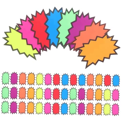 Sewroro 160 Stück Fluoreszierende Preisschilder Verschiedenen Farben und Wiederverwendbar für Einzelhandel Verkaufsaktionen und Supermärkte von Sewroro