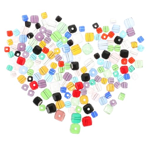 Sewroro 170 Stück Teiliges DIY Kristall Spacer Perlen Bunte Würfel Perlen zum Auffädeln für Halsketten Armbänder Schmuckherstellung Handwerk von Sewroro