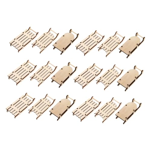 Sewroro 18 Stück Teiliges Mini Holz-schlitten Roh Weihnachtsbaum Anhänger DIY Weihnachtsdeko Vielseitig für Baum Hochzeit Festtage von Sewroro