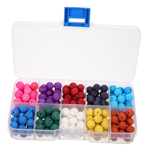 Sewroro 180 Stück Natürliche Runde Lava Steinperlen Farben Lose Edelsteinperlen Schmuckherstellung DIY Beading für Armband Halskette Bastelperlen Sewroro 180 Stück Natürliche Runde Lava Steinperlen Farben Lose Edelsteinperlen Schmuckherstellung DIY Beading für Armband Halskette Bastelperlen von Sewroro