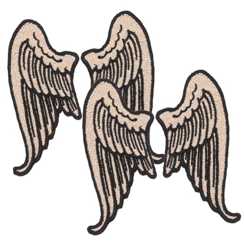 Sewroro 2 Paare Gestickte Flügel Aufnäher Patches zum Aufbügeln für Jacken Rucksäcke Hüte Pu leder Applikationen DIY Kleidung Reparatur und Dekoration Cartoon Stil von Sewroro